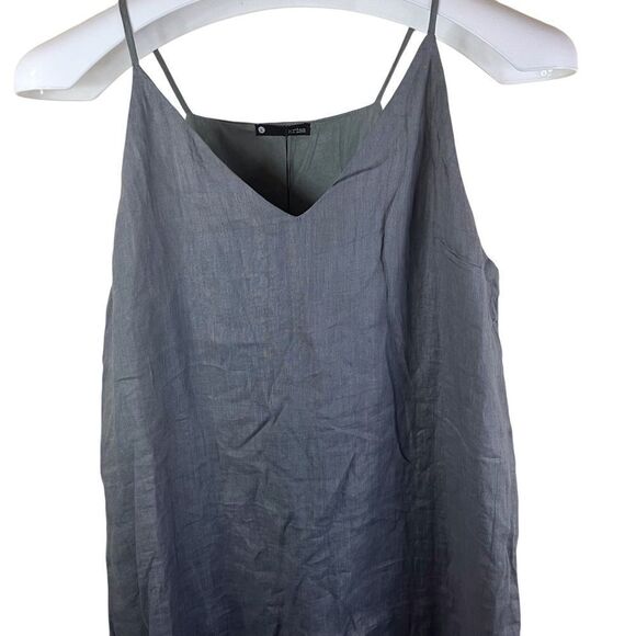 NWT REVOLVE KRISA Womens‎ Linen Slip Dress Size Large Charcoal Spaghetti Strap - Picture 4 of 5